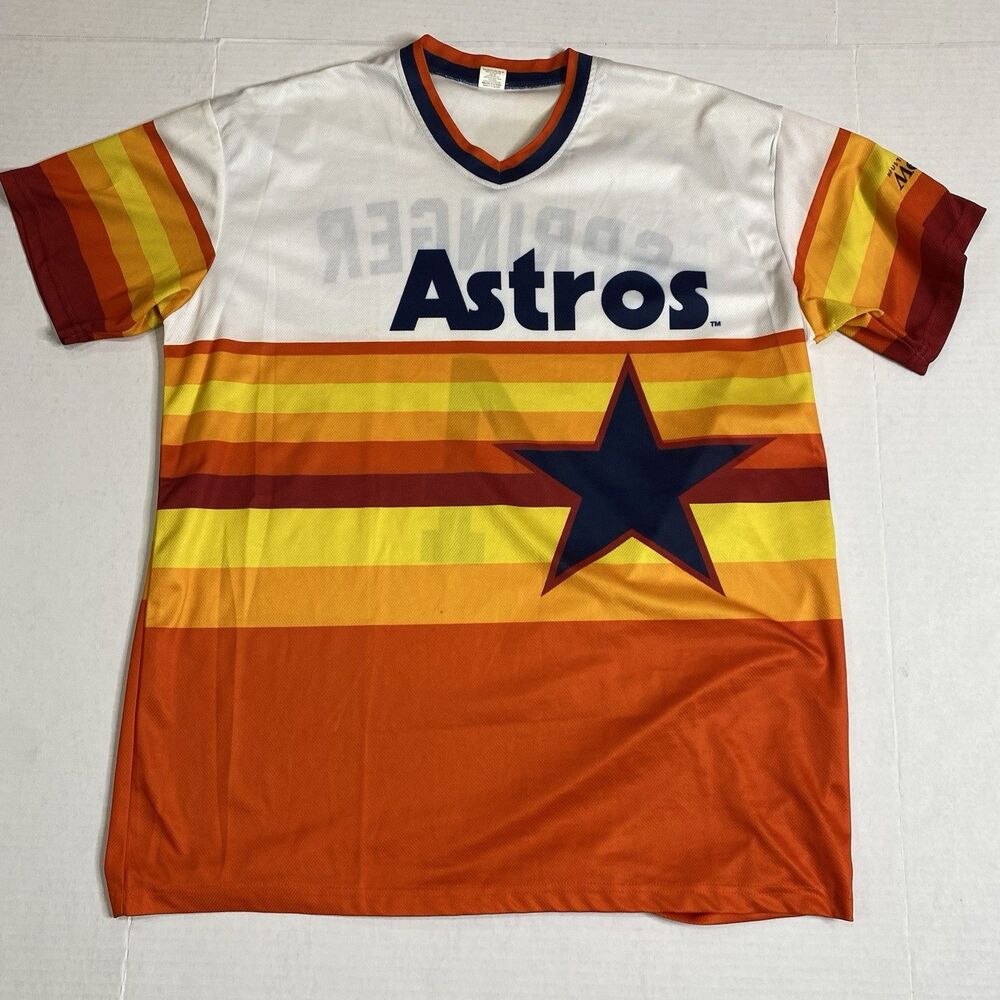 Houston Astros Springer 4 Stripe MLB Baseball Methodist Medicine Jersey Shirt XL